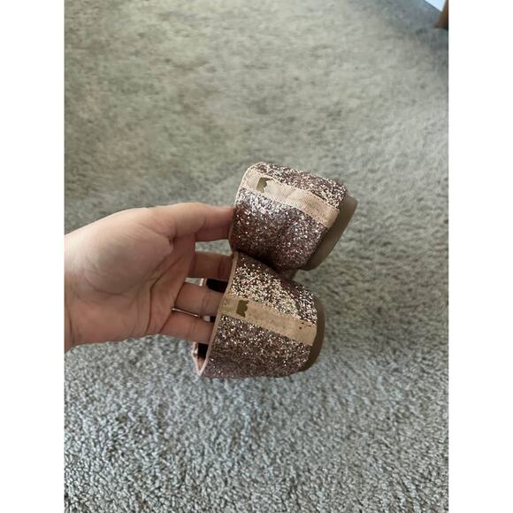 Birdies Women’s Starling Glitter Sparkle Rose Gold Round Toe Flats Sz 7 - Picture 4 of 6